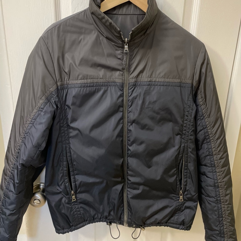Prada Reversible Men's Gray/Navy and Black(reverse)  Windbreaker